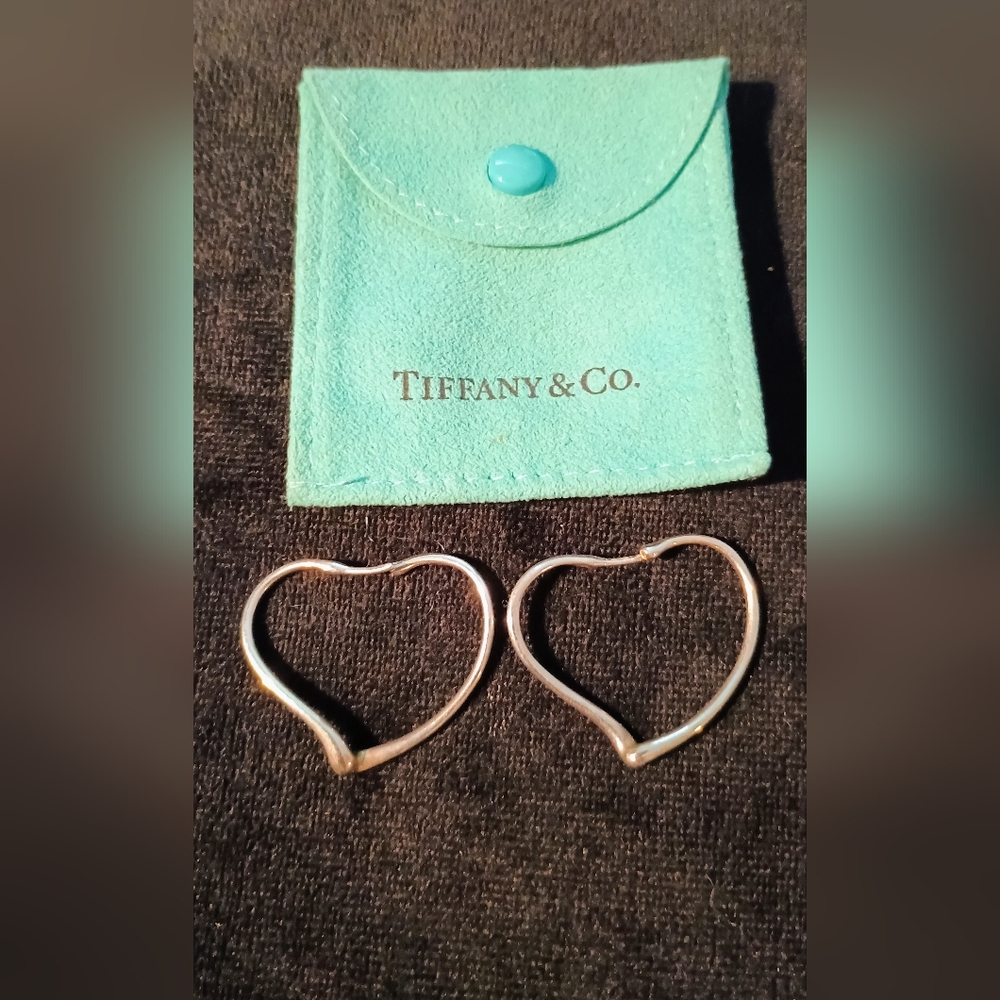 Tiffany & Co. Silver Heart Hoops